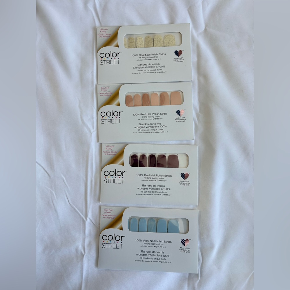 4 Packs Color Street Assorted Nail Polish Strips